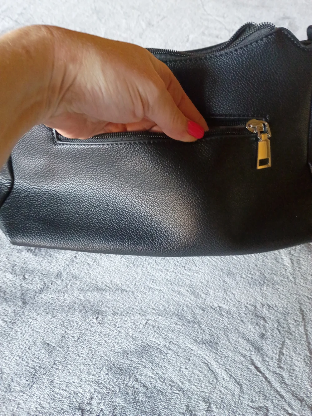 Black Vegan Leather Hobo Shoulder Bag Crossbody Purse NWT